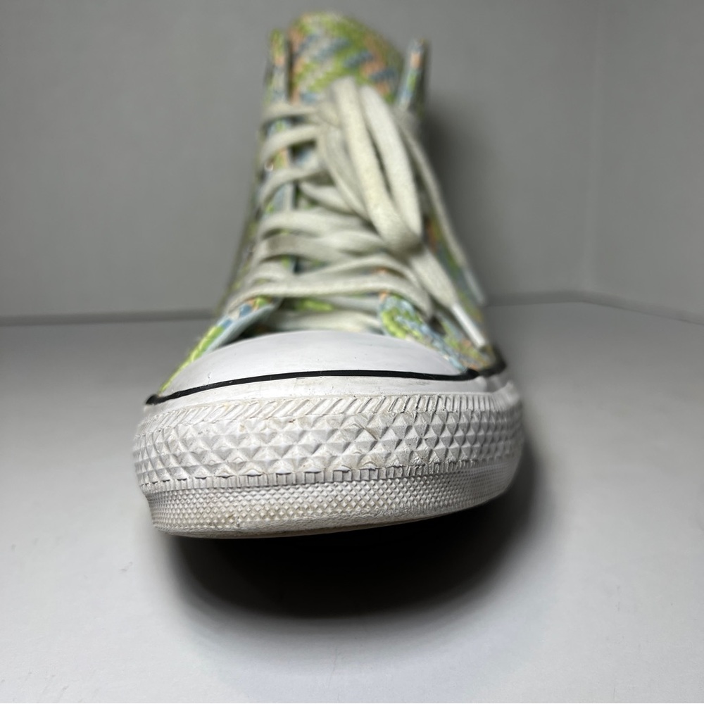 Converse CTAS High Top Chambray Blue Green White Canvas Sneakers Women's Size 9 - Picture 4 of 15